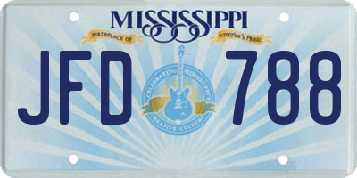 MS license plate JFD788