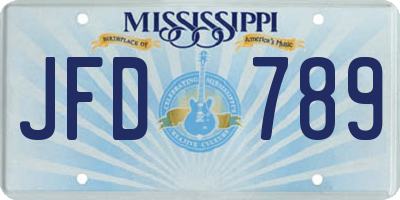 MS license plate JFD789