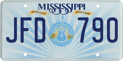 MS license plate JFD790