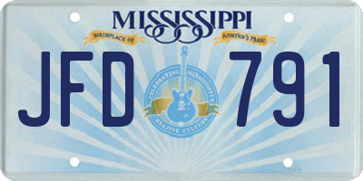 MS license plate JFD791