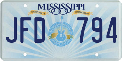 MS license plate JFD794