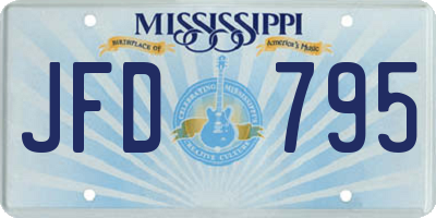 MS license plate JFD795