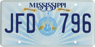 MS license plate JFD796