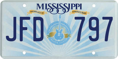 MS license plate JFD797