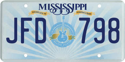 MS license plate JFD798