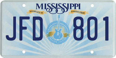 MS license plate JFD801