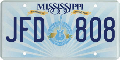 MS license plate JFD808