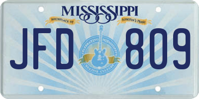 MS license plate JFD809