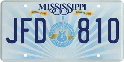 MS license plate JFD810
