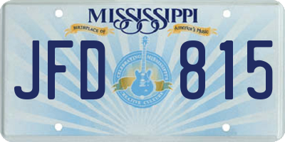 MS license plate JFD815