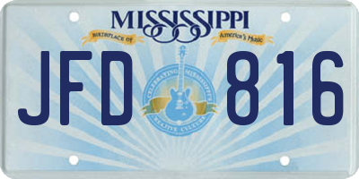 MS license plate JFD816
