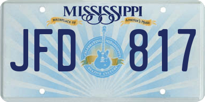 MS license plate JFD817