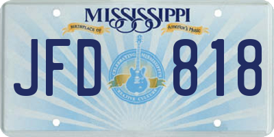 MS license plate JFD818