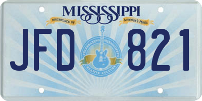 MS license plate JFD821