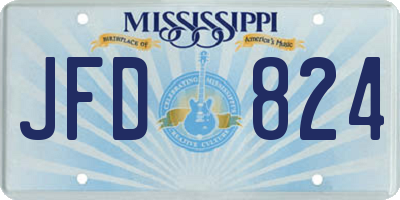 MS license plate JFD824