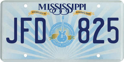 MS license plate JFD825