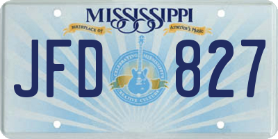MS license plate JFD827