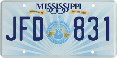 MS license plate JFD831