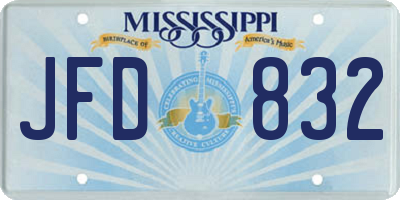 MS license plate JFD832