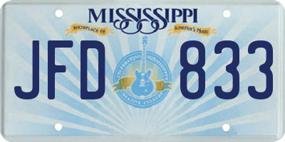 MS license plate JFD833
