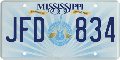 MS license plate JFD834