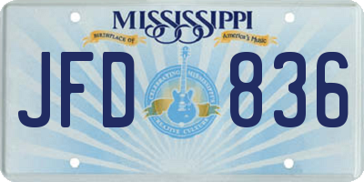 MS license plate JFD836