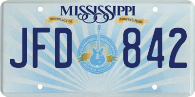 MS license plate JFD842
