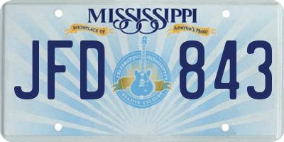MS license plate JFD843