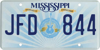 MS license plate JFD844