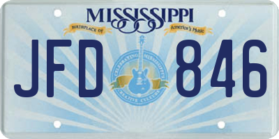 MS license plate JFD846