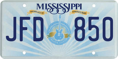 MS license plate JFD850