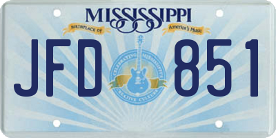 MS license plate JFD851