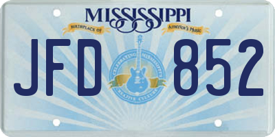 MS license plate JFD852