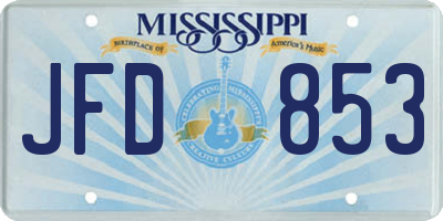 MS license plate JFD853