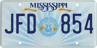 MS license plate JFD854