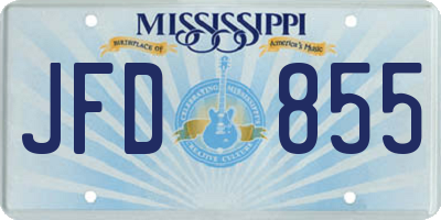 MS license plate JFD855
