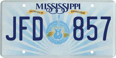 MS license plate JFD857
