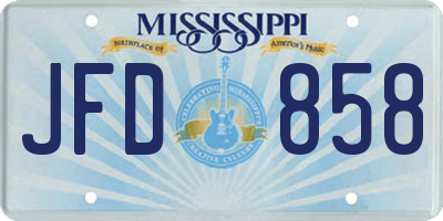 MS license plate JFD858