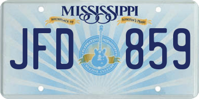 MS license plate JFD859