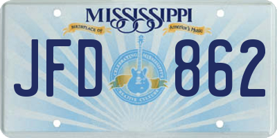MS license plate JFD862
