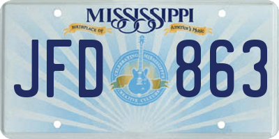 MS license plate JFD863