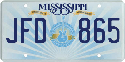 MS license plate JFD865