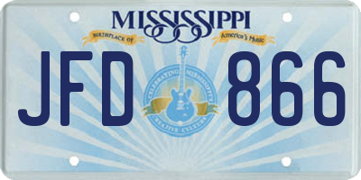 MS license plate JFD866