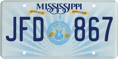 MS license plate JFD867