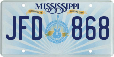 MS license plate JFD868