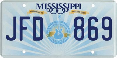 MS license plate JFD869