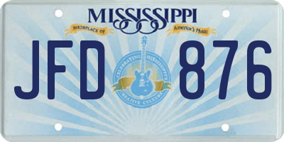 MS license plate JFD876