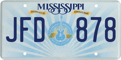 MS license plate JFD878