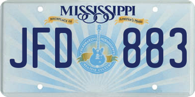 MS license plate JFD883