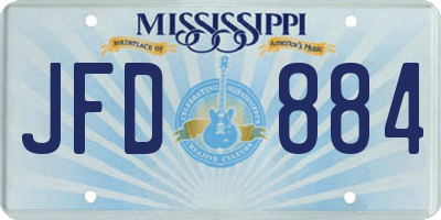 MS license plate JFD884
